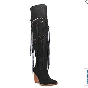 Dingo “Witchy” black boots - over knee cowboy boots